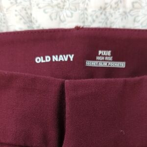 Old Navy Pixie High Rise Pants - Burgundy